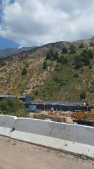 Construction underway in Chimgan's mountain terrain