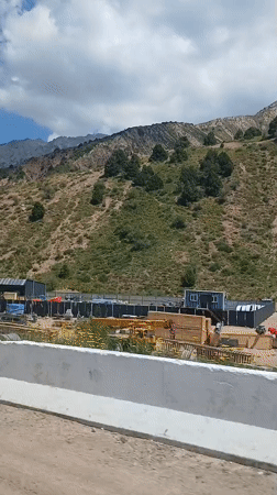 Construction underway in Chimgan's mountain terrain