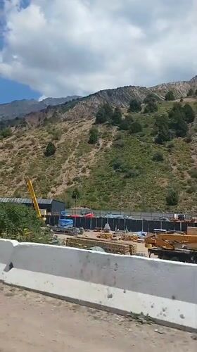 Construction underway in Chimgan's mountain terrain