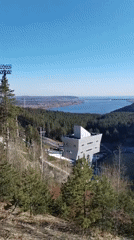 Ski jump facility documented in Прикамский Russia recreational area
