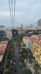 Cable car rider films aerial view of Phú Quốc resort