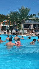 Lively summer afternoon at a Gabrovo outdoor pool complex