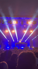 DJ set draws a crowd under the lights in Saint-Just-Saint-Rambert