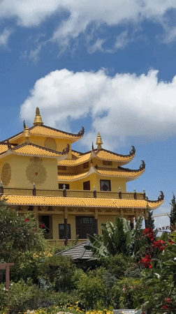 Yellow building with traditional architecture documented in Da Lat