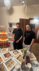 Birthday party with beer bottle cake in Perm