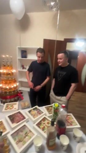 Birthday party with beer bottle cake in Perm