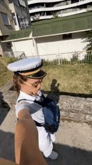 Naval brass band parades through historic Budva streets