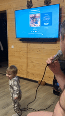 Family singing session captured in Russian home