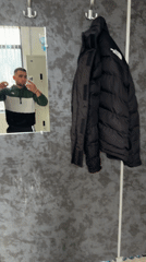 Man takes mirror selfies in Gabrovo locker room
