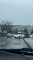 Fire engine spotted on rainy Sofia street