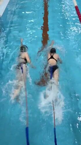 Children's swimming lessons documented at Birobidzhan pool facility