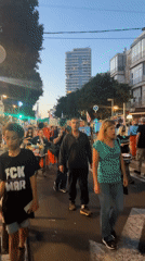 Political demonstration with Israeli flags observed in Tel Aviv