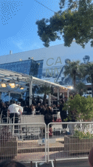 Crowds gather at Cannes Film Festival backdrop