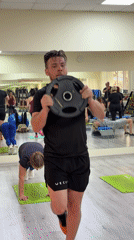 Two people work out at Izhevsk gym
