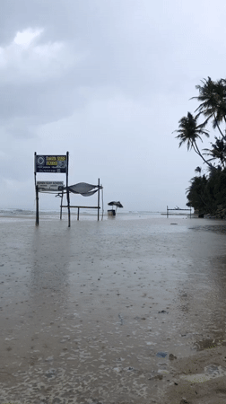 Rainy morning observed at Ahangama beach, Sri Lanka