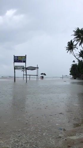 Rainy morning observed at Ahangama beach, Sri Lanka