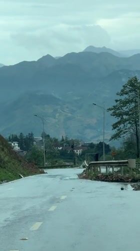 Misty mountain drive captured in Sa Pa, Vietnam