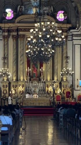 Manila nighttime scenes: church service, children playing, horse carriage