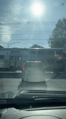Metra train observed at Chicago railroad crossing Thursday evening