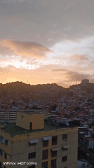 Sunset over Caracas hillside neighborhoods, captured from multiple angles