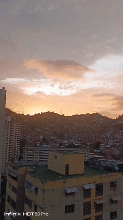 Sunset over Caracas hillside neighborhoods, captured from multiple angles