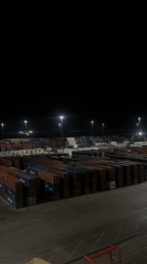 Night shipping yard and breakfast documented by witness