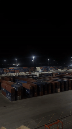 Night shipping yard and breakfast documented by witness