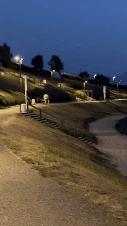 Biarritz beach fills up for a summer sunset