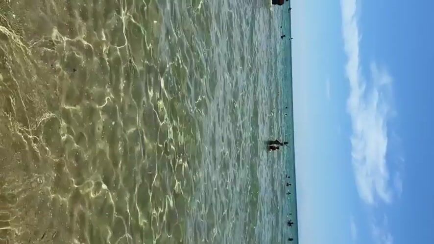 Morning beach scene documented in Nea Peramos, Greece