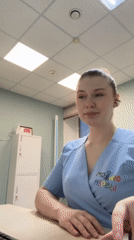 Healthcare worker documented during shift in snowy Kazan