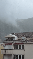 Heavy snowstorm hits Budva, Montenegro in mid-May