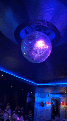 Disco ball spotted in dimly lit Ubud venue