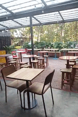 Covered outdoor seating area in North Kuta, Bali