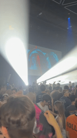 Nightclub event in Eindhoven with abstract visuals and light show