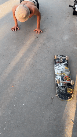 Afternoon skate session at a graffiti-covered Madrid skatepark
