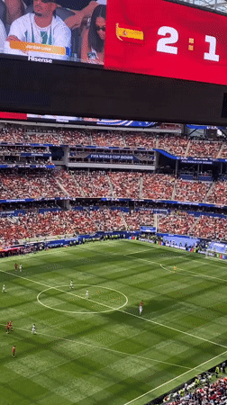 Live soccer match at a packed Inglewood stadium