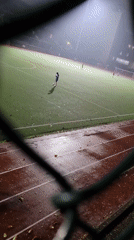 Rainy night scenes captured at outdoor recreational complex