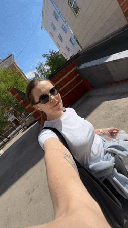 Woman's morning activities documented across Perm, Russia
