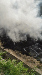 Rice field fire burns in Lhokseumawe, Indonesia