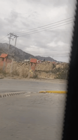 Driver captures eroded rock formations near La Paz