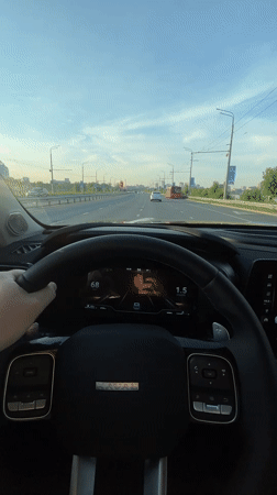 Highway drive from driver's perspective at 69 mph