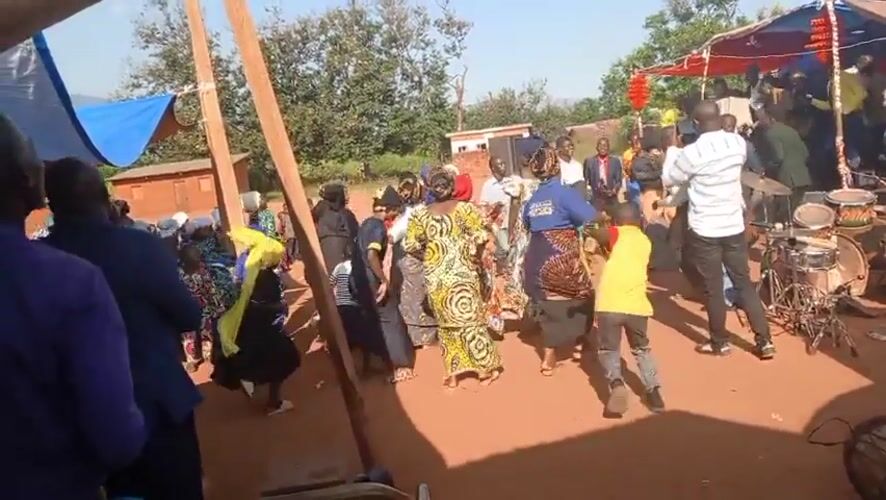 Community celebration with music and dancing in Kalemie, DRC