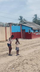 Children play and gather in Nigerian residential neighborhoods
