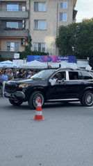 Vehicle procession draws crowds in downtown Plovdiv, Bulgaria