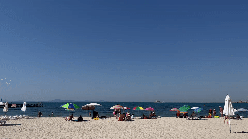 Sunny morning on the Black Sea coast in Nesebar