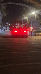 Sports car with butterfly doors spotted in Herzliya at night