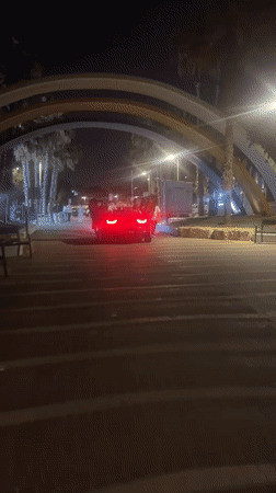Sports car with butterfly doors spotted in Herzliya at night