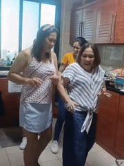 Four women dance in Dubai kitchen