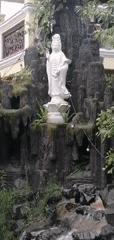 Buddhist monastery grounds documented during morning visit in Vietnam