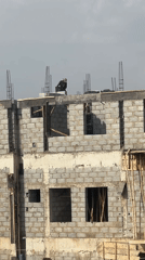 Construction workers active at Abuja building site